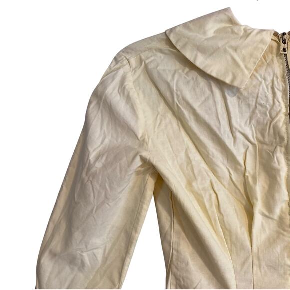 Vintage 40s 50s Butter Yellow Long Sleeve Drop Waist Embroidered Dress Sz XS - Picture 16 of 16